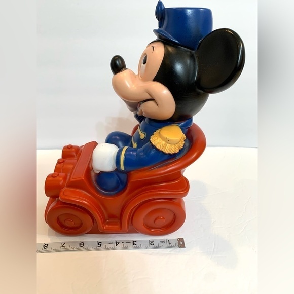 Vintage 1977 Plastic Disney Mickey Mouse Bank Band Leader  Piggybank W/plug - Picture 9 of 9